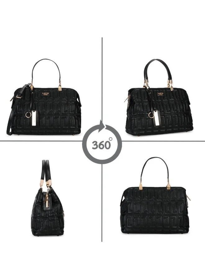 Lavie  Luxe Women's Juli26 Medium 3-Compartment Satchel (Black)  | Best Price UAE